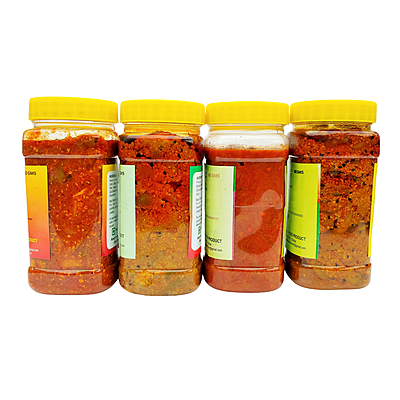 AGRAWAL'S Spicy Delight Combo - Mixed, Mango, Lemon, Jhaldar Green Chilli Pickle - 1750 GMS Pack of 4