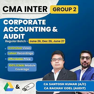 CMA Inter Corporate Accounting & Audit (Group 2) By CA Santosh Kumar & CA Raghav Goel CMA Inter Corporate Accounting & Audit (Group 2) By CA Santosh Kumar & CA Raghav Goel