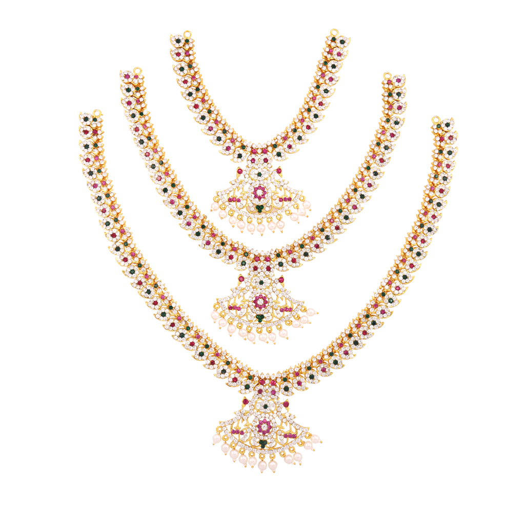 God Ornament Triple Haram Set for Lord (Multi Stone Manga Design Haram)