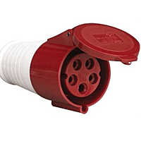 5 Pin/32A Industrial Socket With Plug IP44 Waterproof (Plug & Straight Socket set)