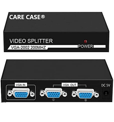 2 Port VGA Splitter 1X2, 1 Input 2 Output VGA Switcher 1 PC to 2 Monitors,Video Distributor Converter (VGA Splitter 1 in 2 Out) 2 Port VGA Splitter 1X2, 1 Input 2 Output VGA Switcher 1 PC to 2 Monitors,Video Distributor Converter (VGA Splitter 1 in 2 Out)