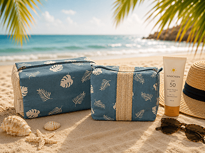 TROPICAL LEAF SQ POUCH