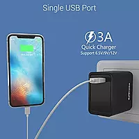Portronics 1103 Adapto ONE Charger – 3A Quick Charger | Single USB Port | Type-C | Black