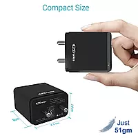 Portronics 1103 Adapto ONE Charger – 3A Quick Charger | Single USB Port | Type-C | Black