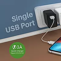 Portronics 1103 Adapto ONE Charger – 3A Quick Charger | Single USB Port | Type-C | Black