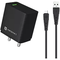 Portronics 1103 Adapto ONE Charger – 3A Quick Charger | Single USB Port | Type-C  | Black