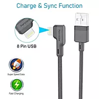 Portronics Konnect HD – 8-Pin 3A Lightning Cable, 1.2M Black. Fast charging and data transfer, durable design, compatible with all Lightning devices. Perfect for everyday use and travel.