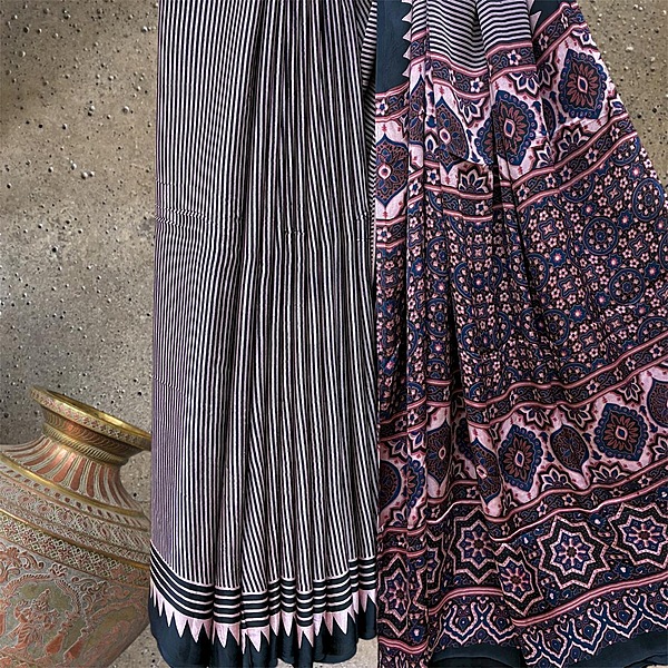 Block Print Modal Silk Saree #2