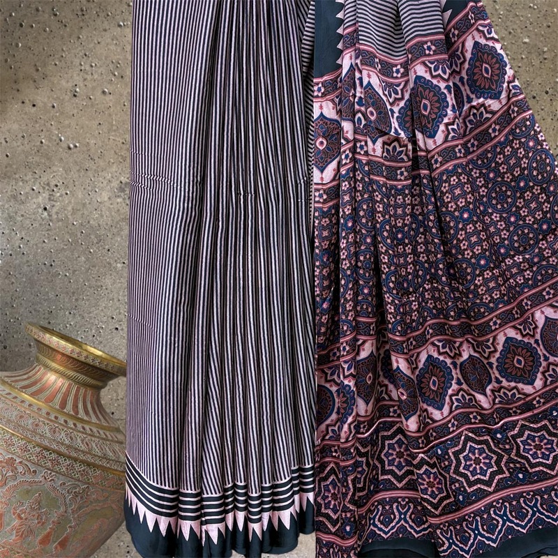 Block Print Modal Silk Saree #2