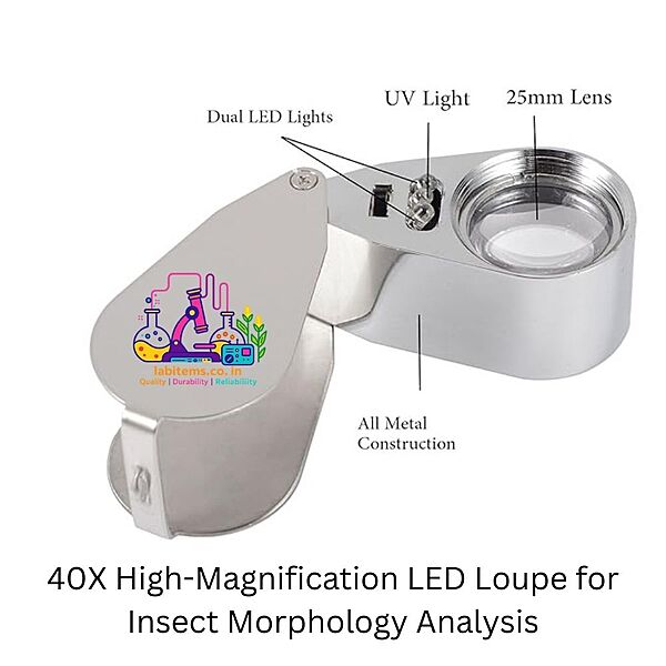 40X High-Magnification LED Loupe for Insect Morphology Analysis