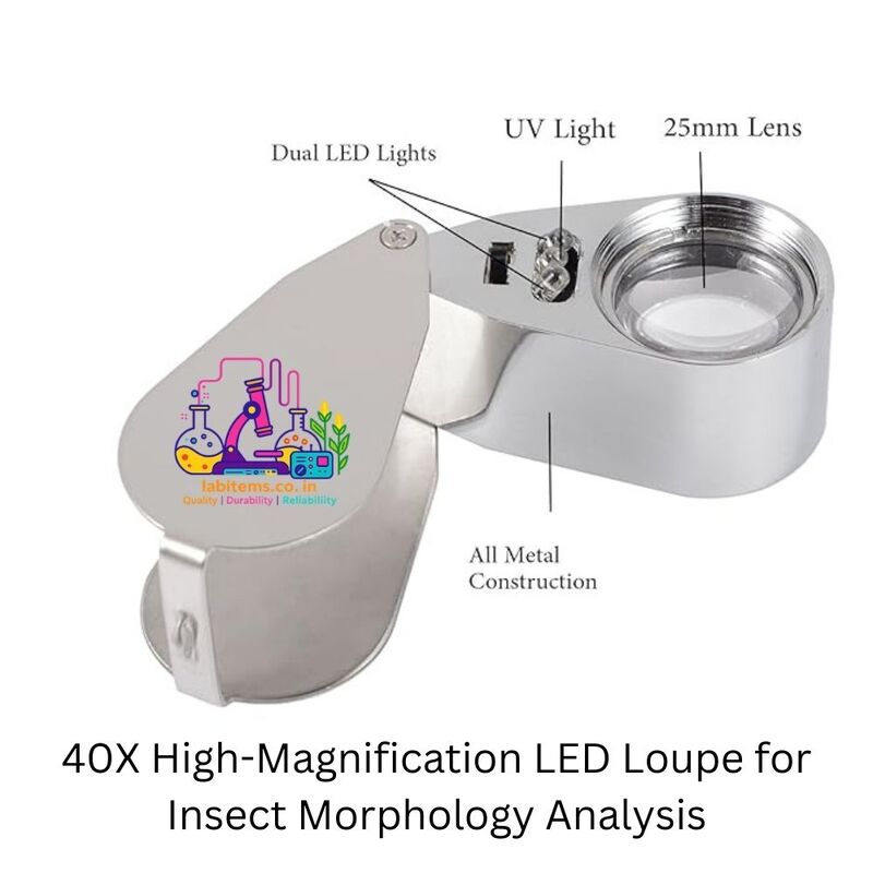 40X High-Magnification LED Loupe for Insect Morphology Analysis