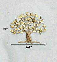 DAD Butterfly Tree Wall Art Sculpture, LED for Living Room, Bedroom, Office - Size (37x2x33 Inches)