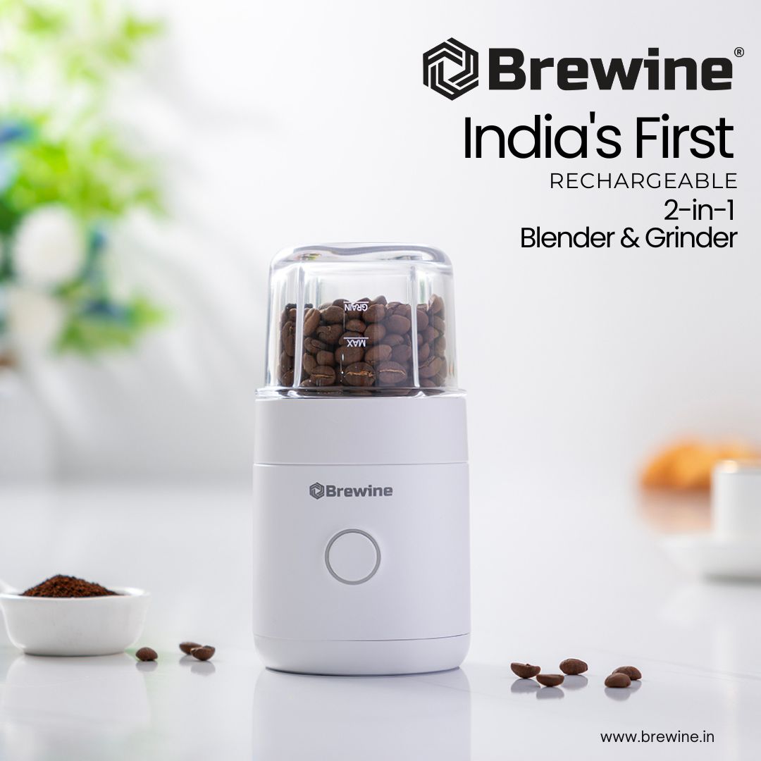 Brewine USB Rechargeable 2-in-1 Blender & Grinder