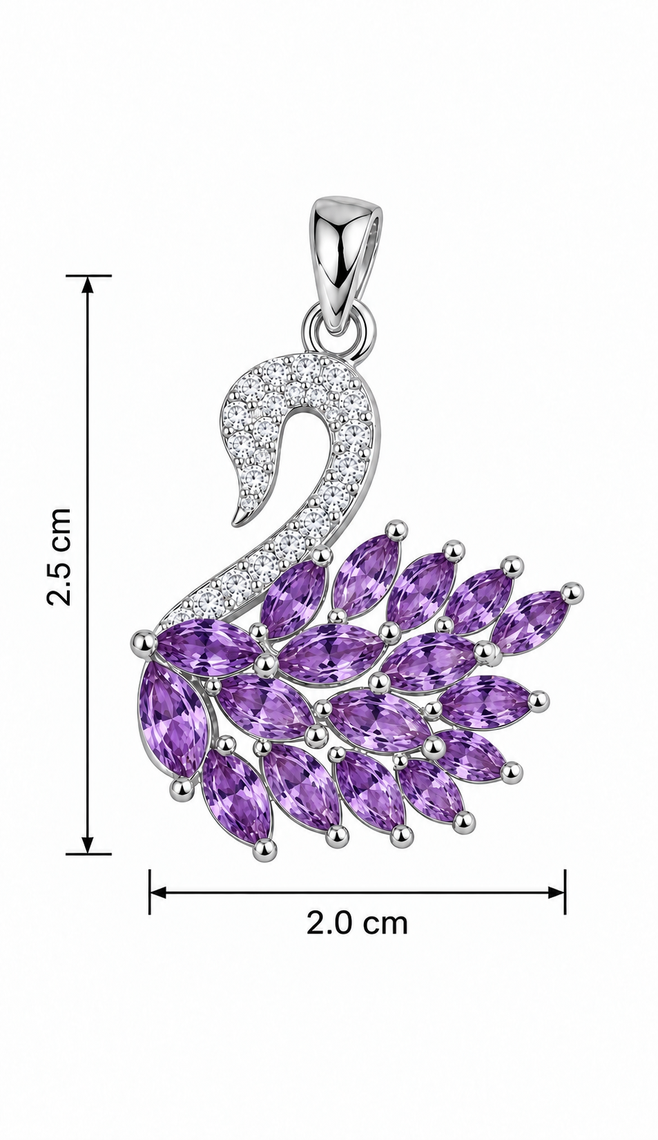 Crystal Swan Pendant Necklace in Gold and Silver-Tone Variants