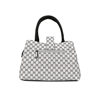 Monogram Print Handbag with Dual Handles
