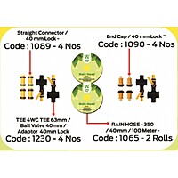 Rain Pipe Kit / 40 mm- 1/4 Acre with PVC Connectors