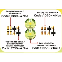 Rain Pipe Kit / 40 mm- 1/4 Acre with PVC Connectors