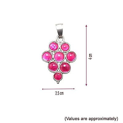 Silver Traditional Design Pendant/Red Stone pendant, Dollar Silver Traditional Design Pendant/Red Stone pendant, Dollar