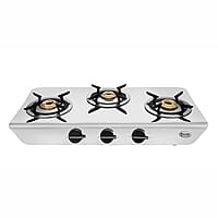 Preethi Stylo steel slim stainless steel 3 burner gas stove