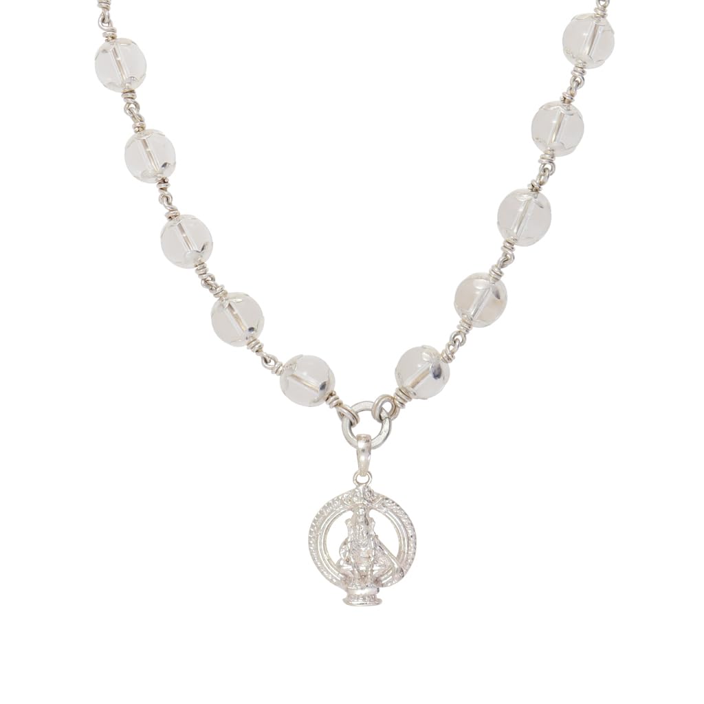 Sphatika Mala with Ayyappan (Iyyappan) Pendant – Pure Quartz Crystal Mala