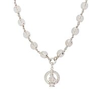 Sphatika Mala with Ayyappan (Iyyappan) Pendant – Pure Quartz Crystal Mala