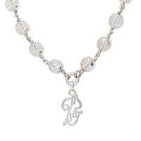Silver Sphatika Mala with Om Pendant
