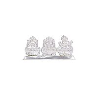 Silver Lord Saraswathi,Ganesh,Lakshmi Idol
