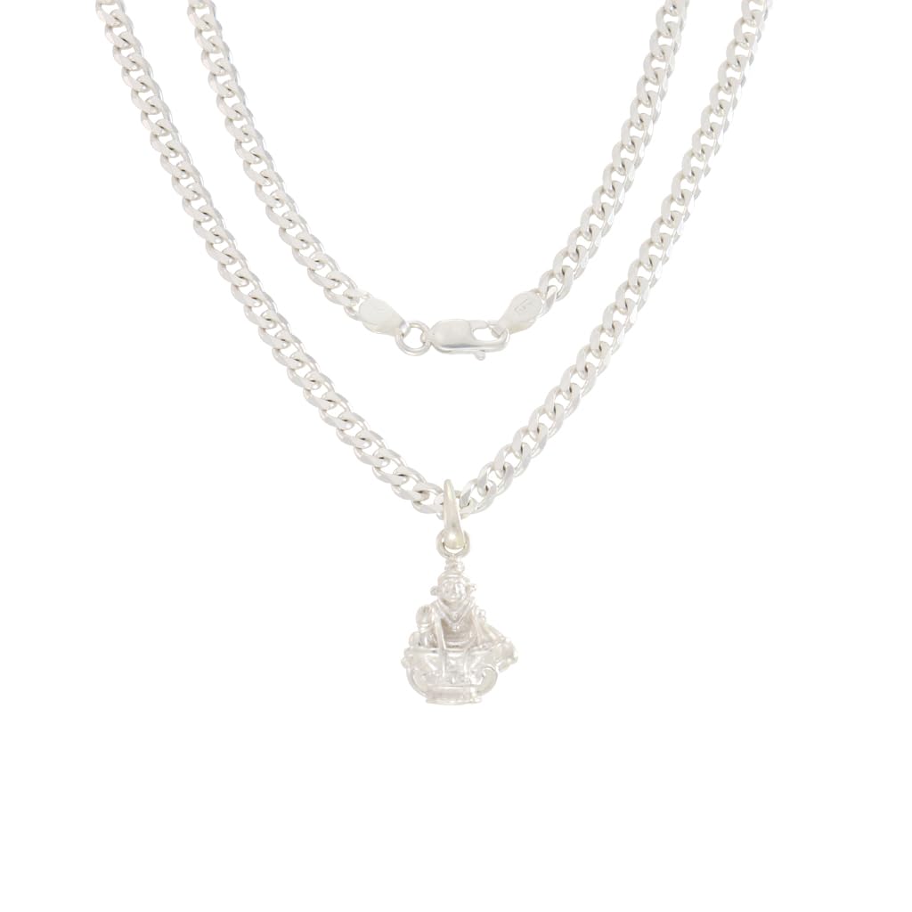 Sterling Silver Chain with Ayyappan Pendant