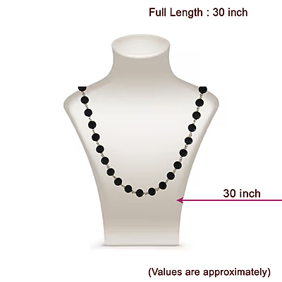 925 Silver Tied Karungali Mala - 8mm, 54 Beads, 30 Inchs  with lab certificate