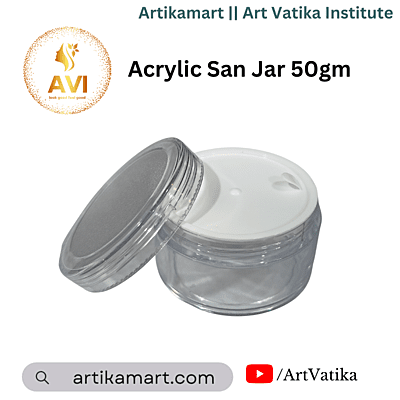 Acrylic San Jar + White Inner + TRANSPARENT Cap - 50g Acrylic San Jar + White Inner + TRANSPARENT Cap - 50g