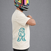 Unisex  Urban Bear Embroidered Oversized Tee