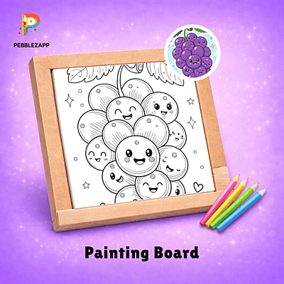 cute Kawaii Grapes Coloring