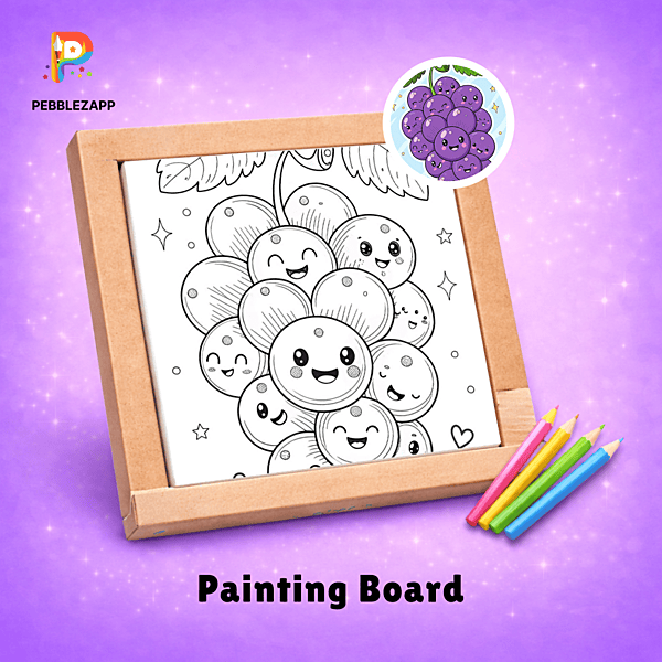 cute Kawaii Grapes Coloring