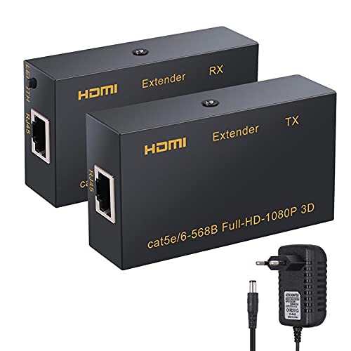HDMI Extender, HDMI to RJ45 Ethernet Converter, Transmitter & Receiver Kit for PS4, TV Box, PC, DVD Player HDMI Extender, HDMI to RJ45 Ethernet Converter, Transmitter & Receiver Kit for PS4, TV Box, PC, DVD Player