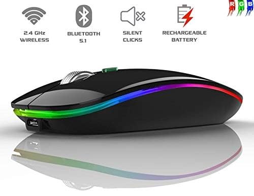 Wireless Bluetooth RGB Mouse: Rechargeable, Silent & Slim Wireless Bluetooth RGB Mouse: Rechargeable, Silent & Slim