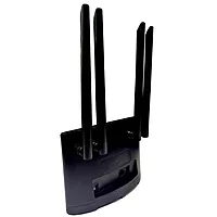 Lapcare W123: 4G SIM Wi‑Fi router with Mini‑SIM slot, quad external antennas, 2.4 GHz (802.11b/g/n) up to 300 Mbps LAN/WAN ports, ideal for small offices and CCTV.