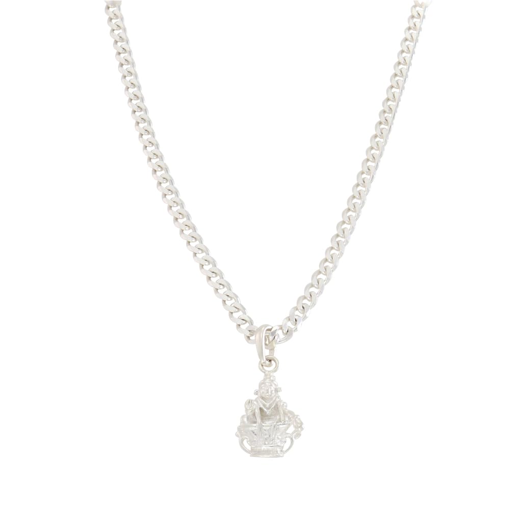 Sterling Silver Chain with Ayyappan Pendant