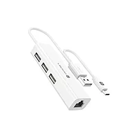 Portronics Mport 60 – USB-C to LAN Hub features 3 USB ports for seamless connectivity. Ideal for laptops, it ensures stable internet access and multiple device connections in one compact design.