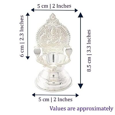 Silver Plate with Kamakshi Diya Silver Plate with Kamakshi Diya