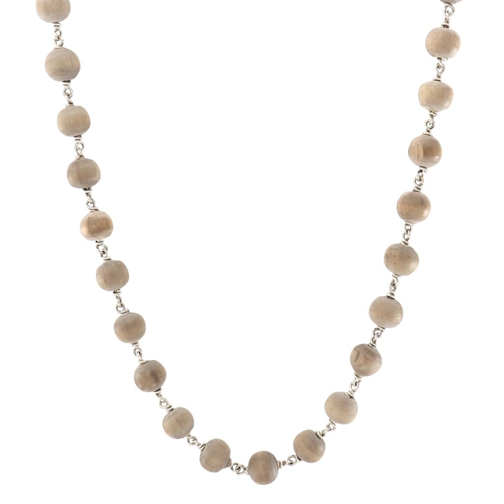 Pure Silver-Tied Tulasi Mala for Ayyappan Devotees