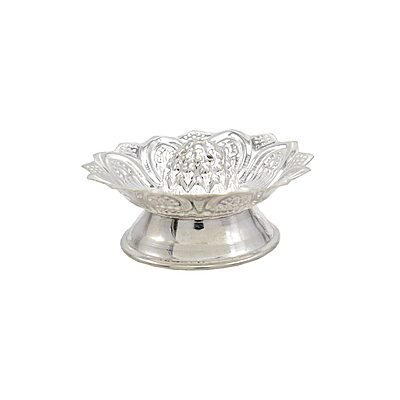 Sterling Silver Agarbatti Stand Lotus Design Incense Dhoop Sticks Holder