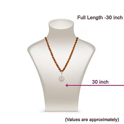 Rudraksha Mala/Chain with Sterling Silver Iyyappan Pendent/Dollar Rudraksha Mala/Chain with Sterling Silver Iyyappan Pendent/Dollar