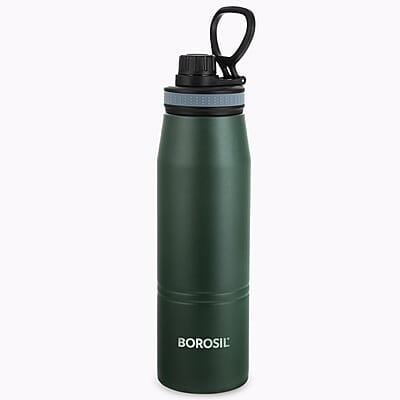 Borosil Hydra GoSports 900 ml Stainless Steel Wate Bottle | Double Wall Vacuum Insulated Flask, Black | 14 Hrs Hot & 18 Hours Cold | Ideal for Personal & Corporate Gifting