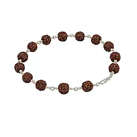 925 Silver Five Mukhi Rudraksha Bracelet for Men & Women – Adjustable Spiritual Bracelet