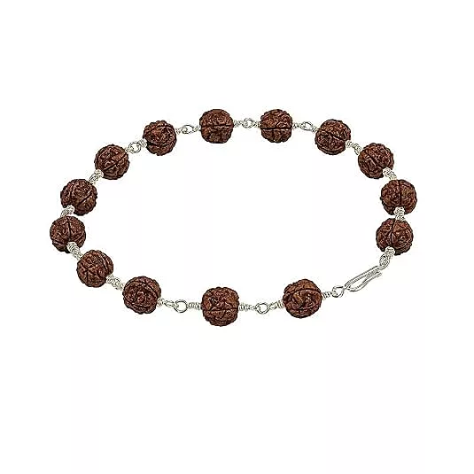 925 Silver Five Mukhi Rudraksha Bracelet for Men & Women – Adjustable Spiritual Bracelet