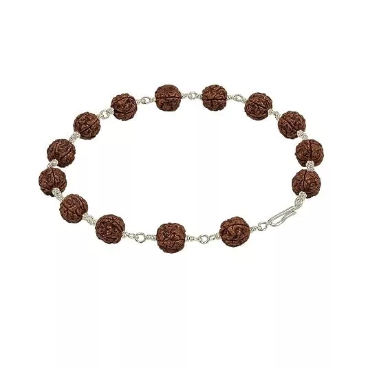 925 Silver Five Mukhi Rudraksha Bracelet for Men & Women – Adjustable Spiritual Bracelet