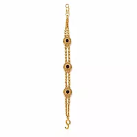 Impon Gold Plated Multi Stone Bracelet for Women | Triple Chain Design with Red Stones | Traditional Elegant Hand Chain