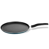 Borosil ProChef Non-Stick Aluminum Flat Tawa 25 cm | Gas Stove Compatible, Thick Uniform Body for Even Heating, Dishwasher Safe | 5 Layer Nonstick Coating, PFOA Free | 1 Year Warranty | Blue