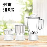 Havells Vitonica 500W Juicer Mixer Grinder with 3 Stainless Steel Jar, Large Size Pulp Container