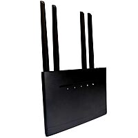 Lapcare W123: 4G SIM Wi‑Fi router with Mini‑SIM slot, quad external antennas, 2.4 GHz (802.11b/g/n) up to 300 Mbps LAN/WAN ports, ideal for small offices and CCTV.